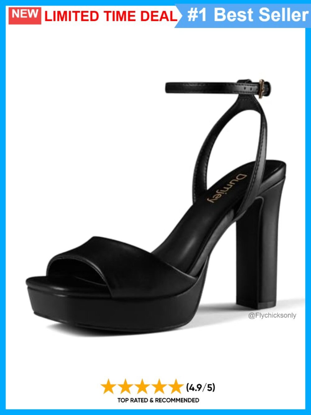 Platform Chunky Heel Open Toe Ankle Strap Sandals